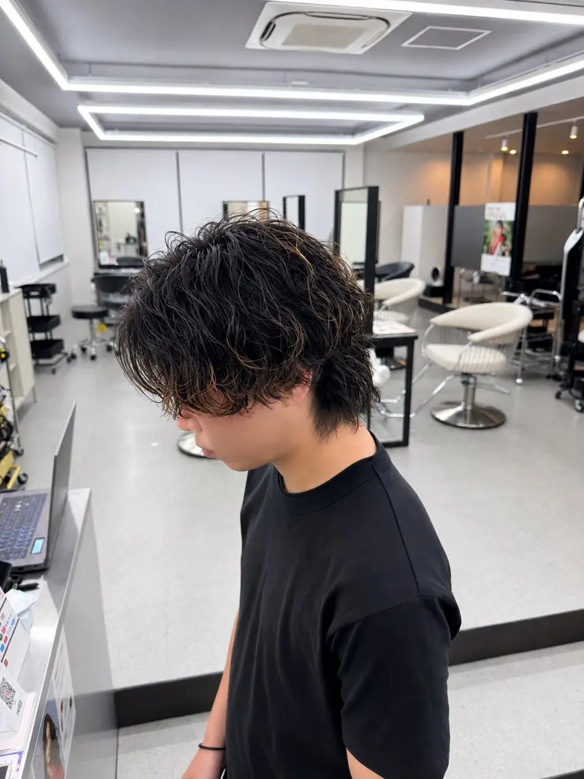 メンズ カット パーマ 藤野 慶太のヘアスタイル