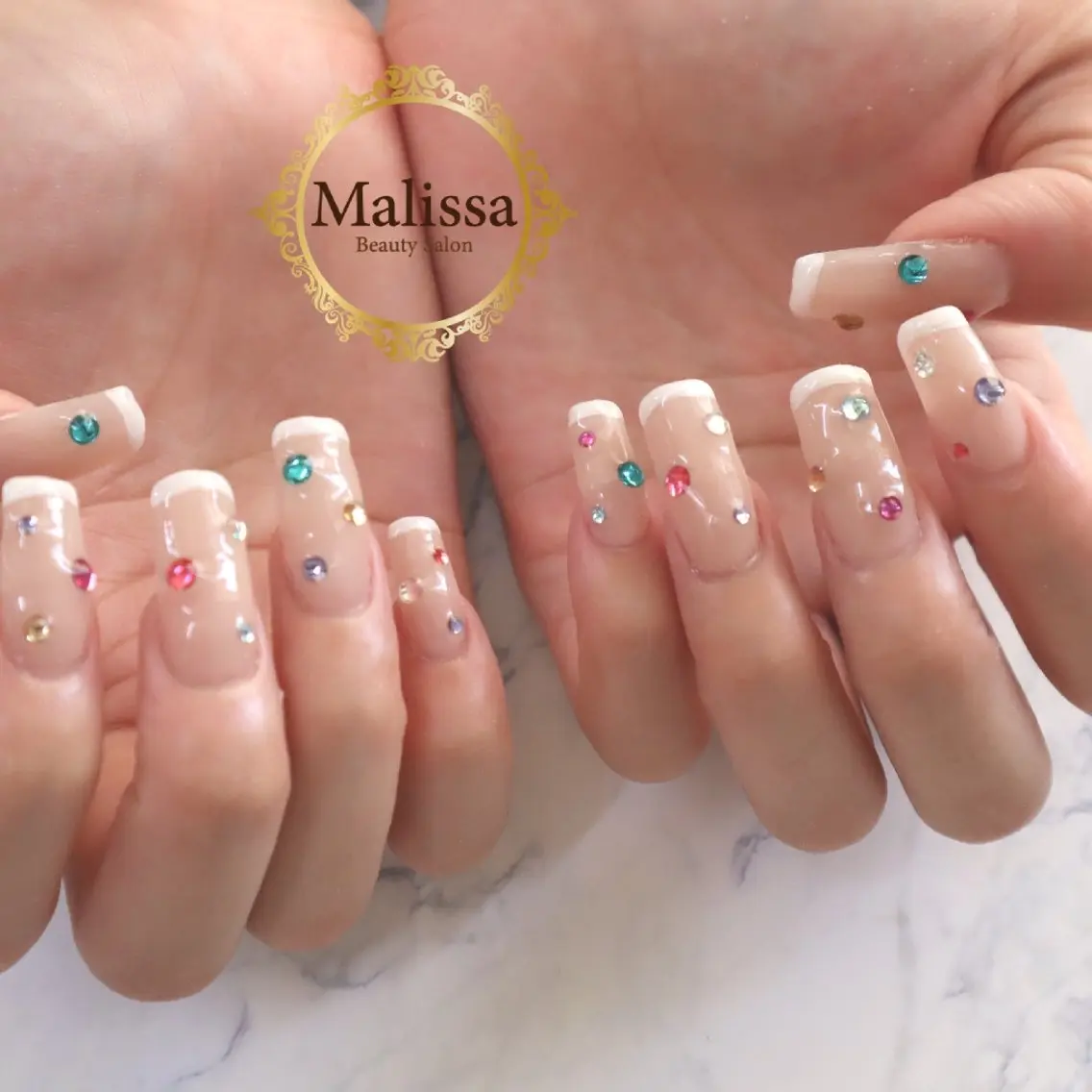 ネイル ストーンネイル ハンドネイル Malissa　 スカルプ&深爪歓迎◎のネイルデザイン