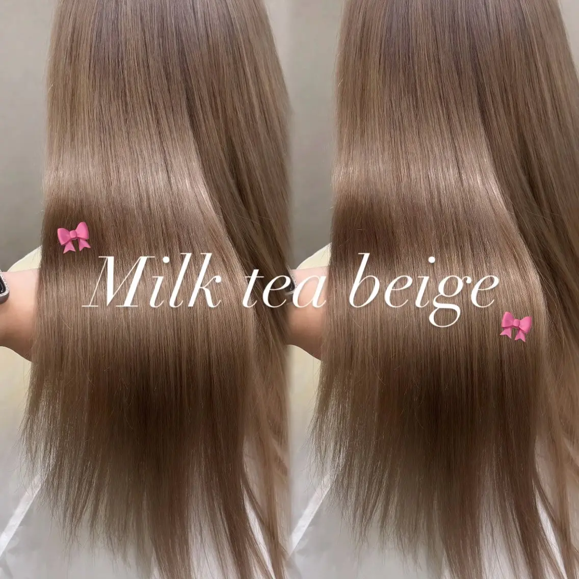 ロング カラー ベージュカラー ブリーチ ミルクティーベージュ yurina🩰新宿 艶カラー・アレンジのヘアスタイル