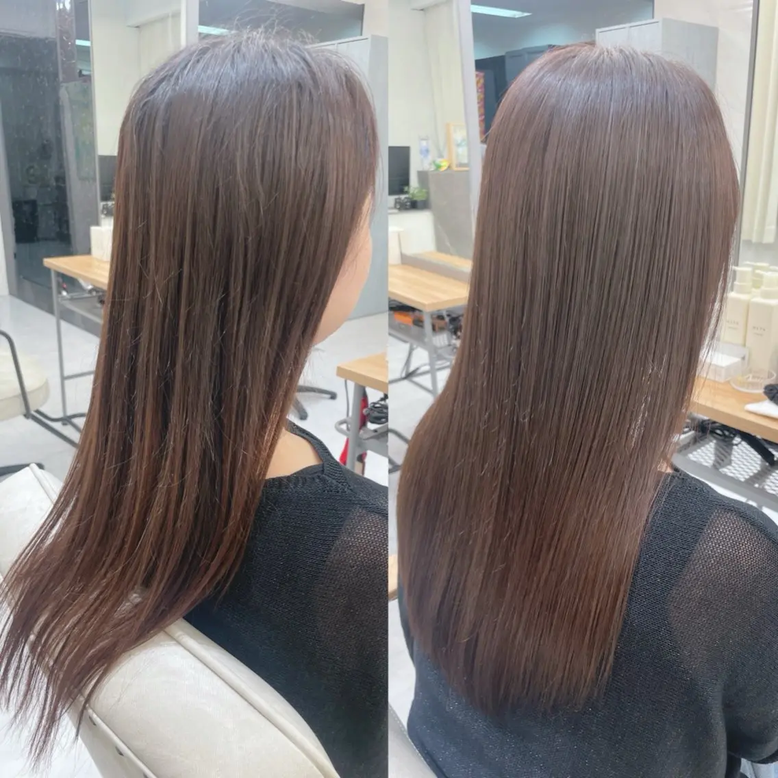 ロング カット ヘアカラー トリートメント 髪質改善✨艶髪カラー 縮毛矯正✨有田仁志のヘアスタイル