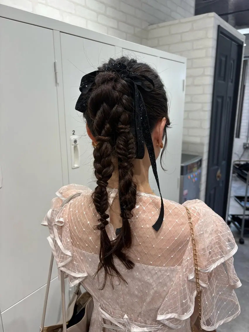 ロング ヘアセット ベージュ/ヘアセット 透明感/♡来村 瑚春のヘアスタイル