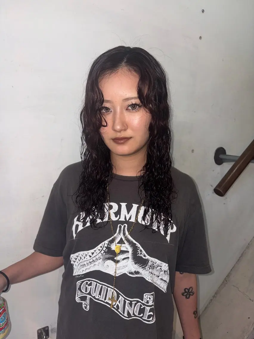 セミロング パーマ セミロングパーマ カット パーマ 井上 星良のヘアスタイル