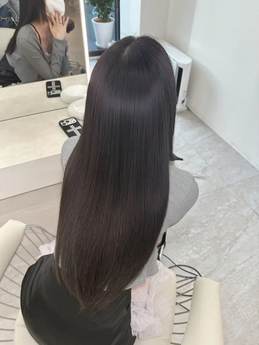 ロング カラー 黒髪 ナチュラルブラック 髪質改善 トリートメント ヘアカラー トリートメント 原宿プルエクステ 🎀NENE🎀のヘアスタイル