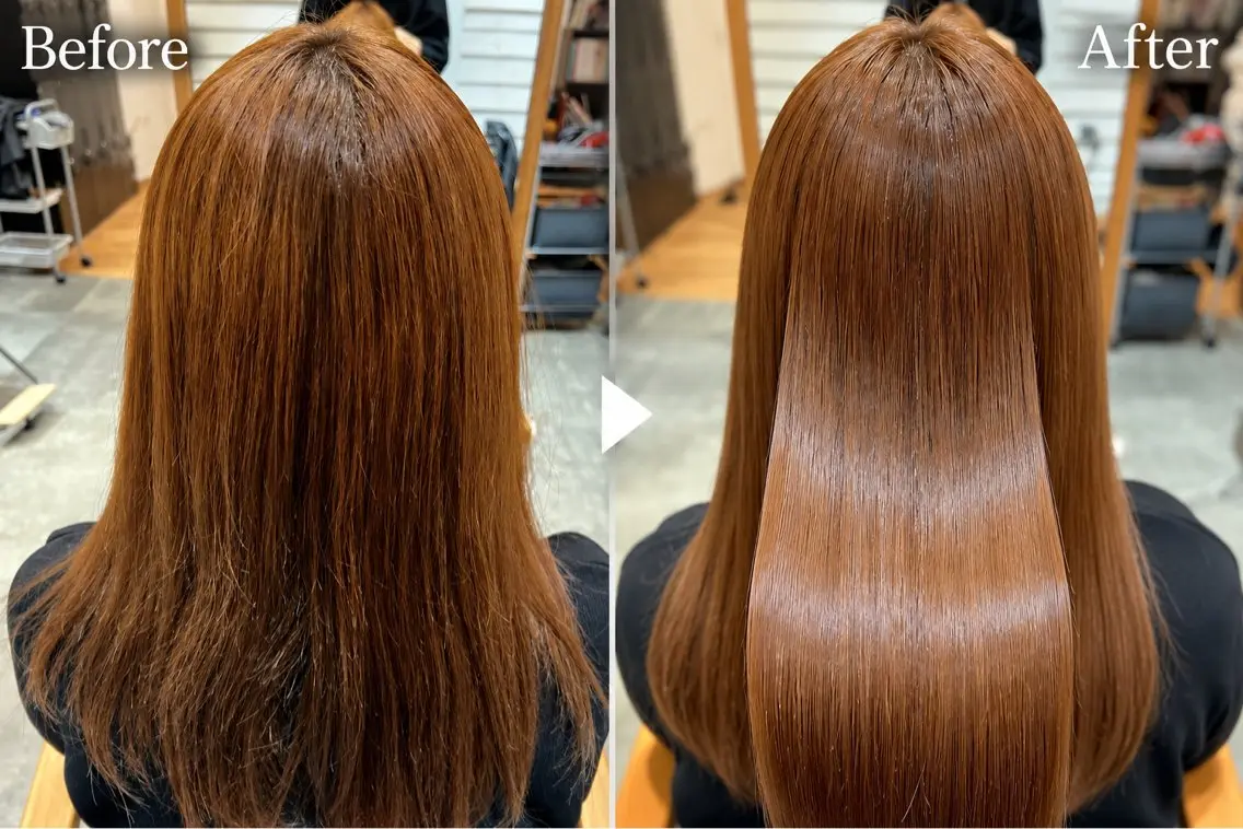 ロング 髪質改善 縮毛矯正 カット ヘアカラー 縮毛矯正 トリートメント 髪質改善美容師 大森勝馬のヘアスタイル