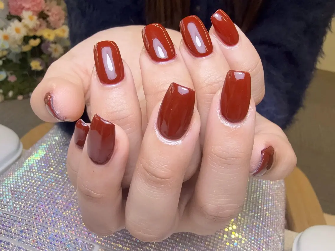 ネイル オーロラネイル 長さ出し フレンチネイル ジェルネイル ガラスフレンチ ハンドネイル Rela・S NAILのネイルデザイン