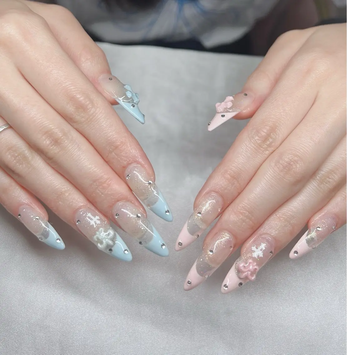 ネイル 長さ出し グラデーション キラキラネイル マグネットネイル ニュアンスネイル Lee Nails チップ長さだし専門店のネイルデザイン