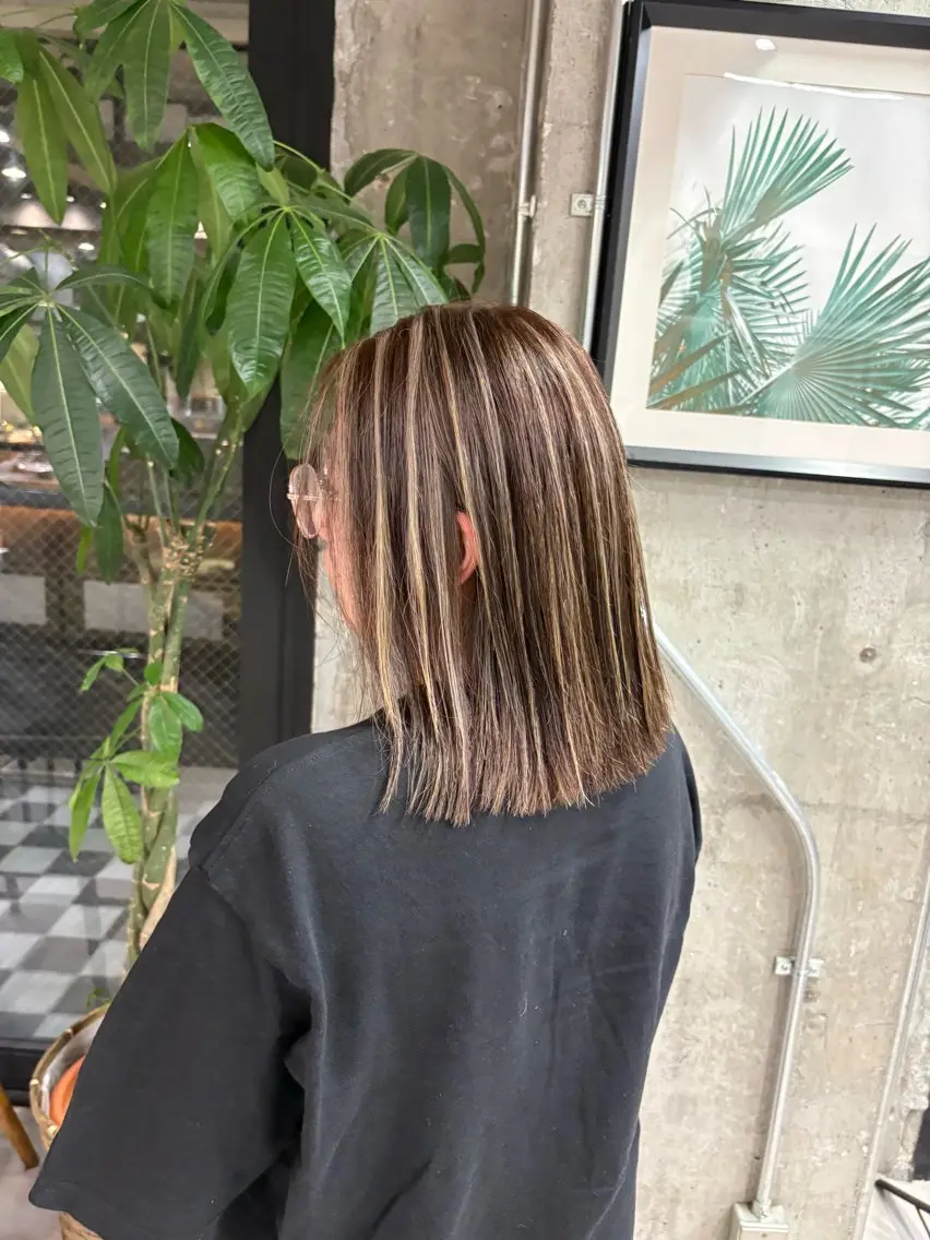 ミディアム カラー カット ヘアカラー ♡ハイライトカラー shinri♡のヘアスタイル