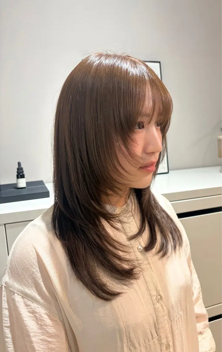 セミロング カラー ベージュカラー オリーブベージュ ヘアカラー トリートメント haruki/ wakanaのヘアスタイル