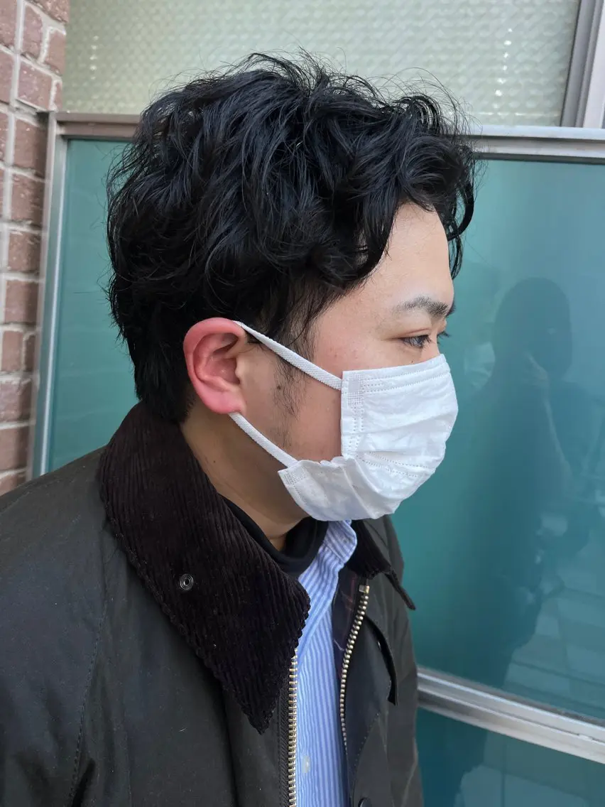 ミディアム カラー パーマ メンズ 久木原 ゆりのヘアスタイル