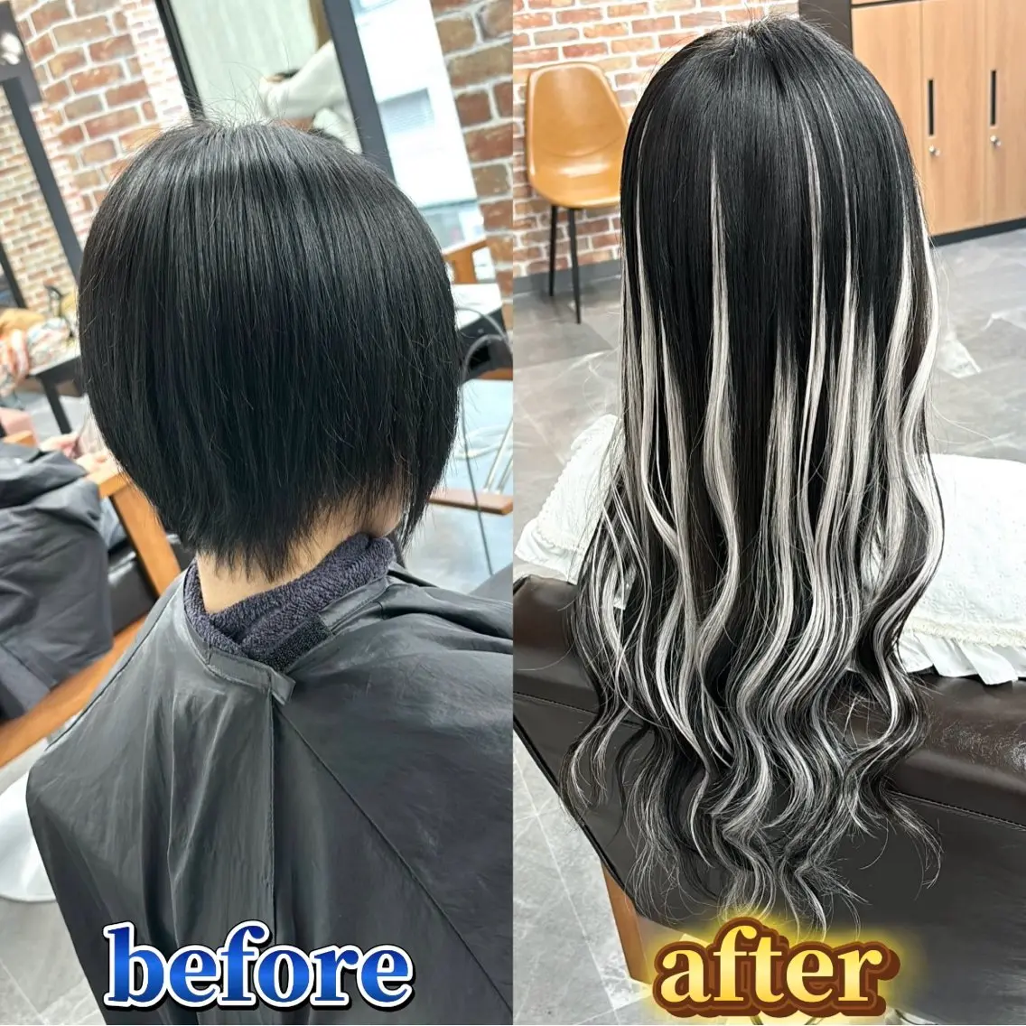 ロング カラー エクステ カット ヘアカラー エクステ ギャルの革命児 秀斗のヘアスタイル