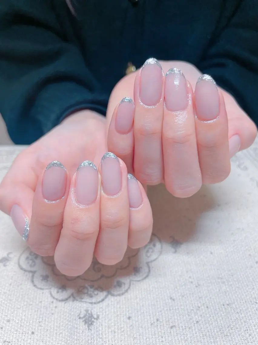 ネイル フレンチネイル ガラスフレンチ 💫ゆか_ Nailartistのネイルデザイン