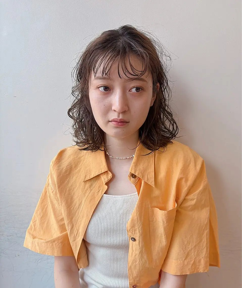 パーマ ニュアンスパーマ ボブ/ミディアム 親しみやすさ/さくらのヘアスタイル