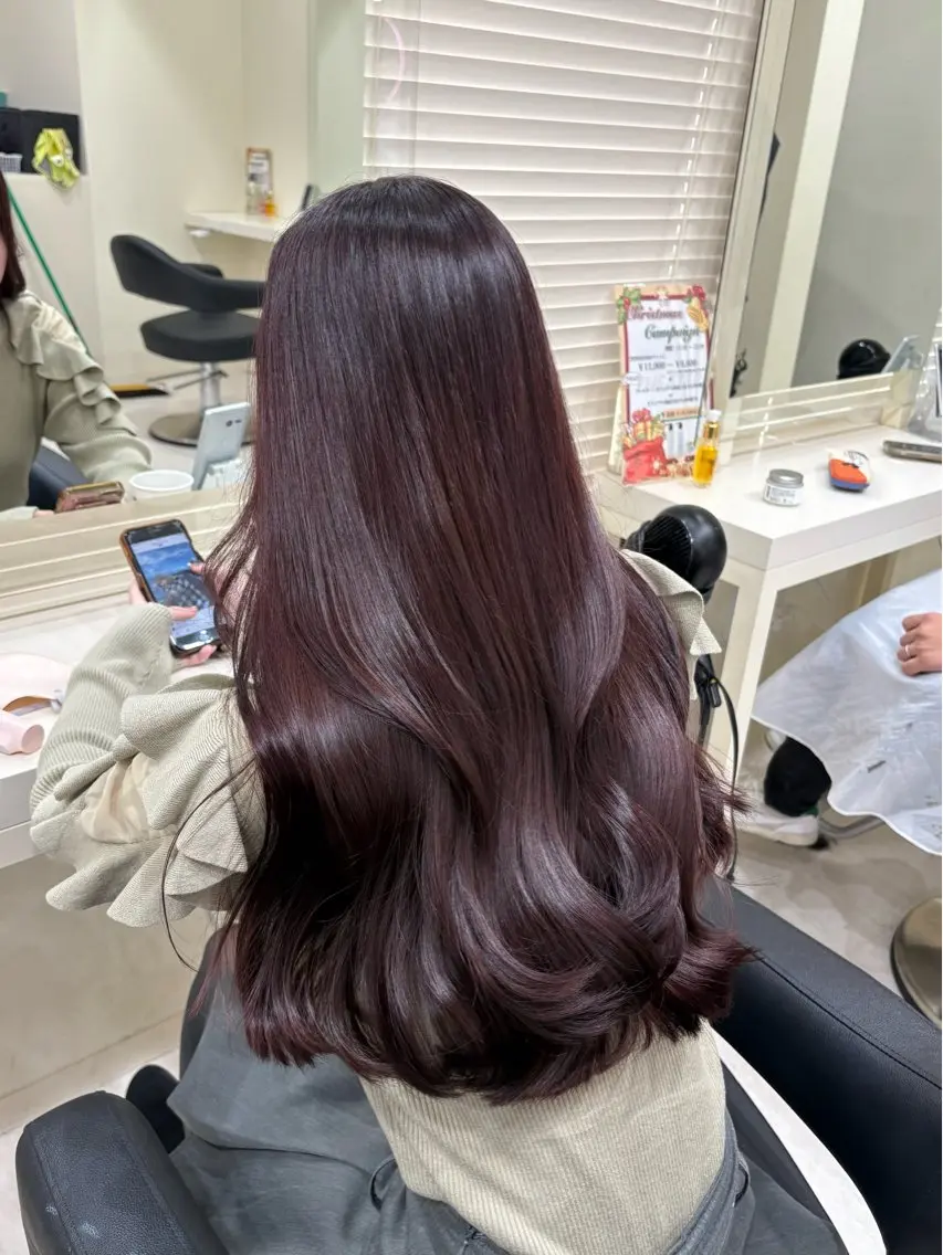 ロング カラー ヘアカラー トリートメント 💟RINNA 艶カラー💟のヘアスタイル