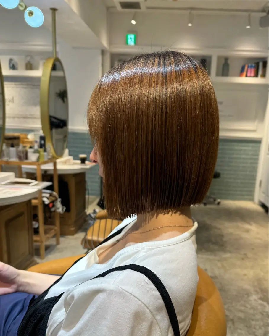 ミディアム ボブ 髪質改善 縮毛矯正 カット ヘアカラー 縮毛矯正 トリートメント ヘアセット 髪質改善/ボブ /韓国/erikoのヘアスタイル