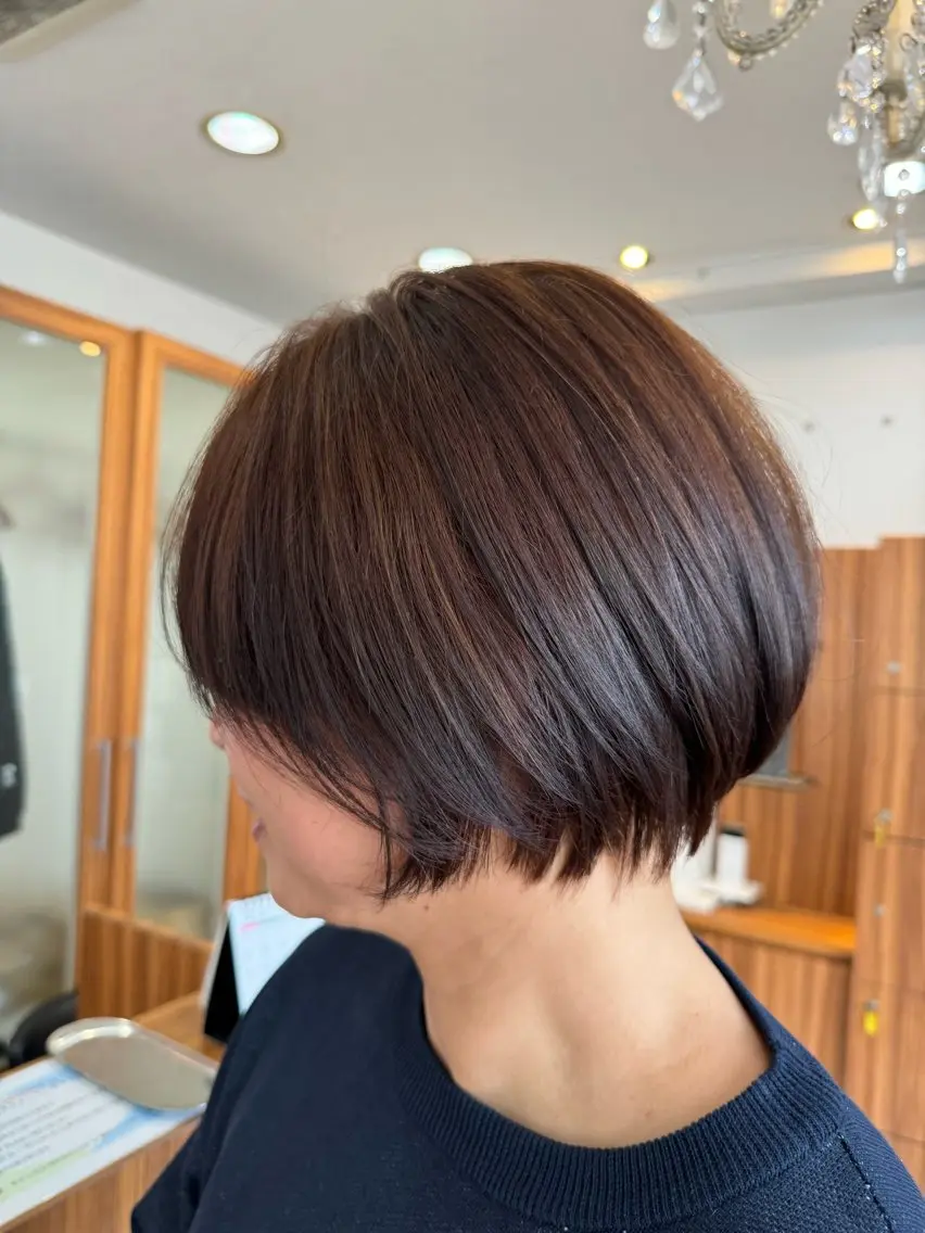 ショート 髪質改善×白髪ぼかし 美容師✂️武澤龍賀のヘアスタイル