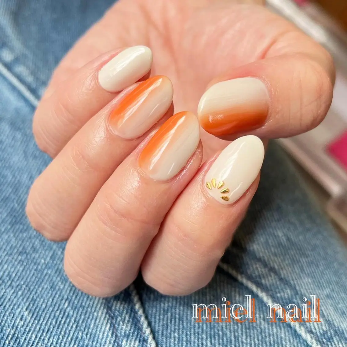 ネイル フレンチネイル グラデーション 夏ネイル miel nailのネイルデザイン