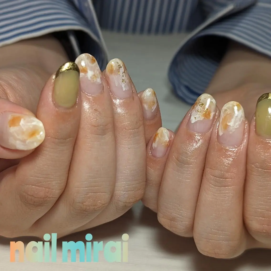ネイル 持ち込み ニュアンスネイル nail miraiのネイルデザイン
