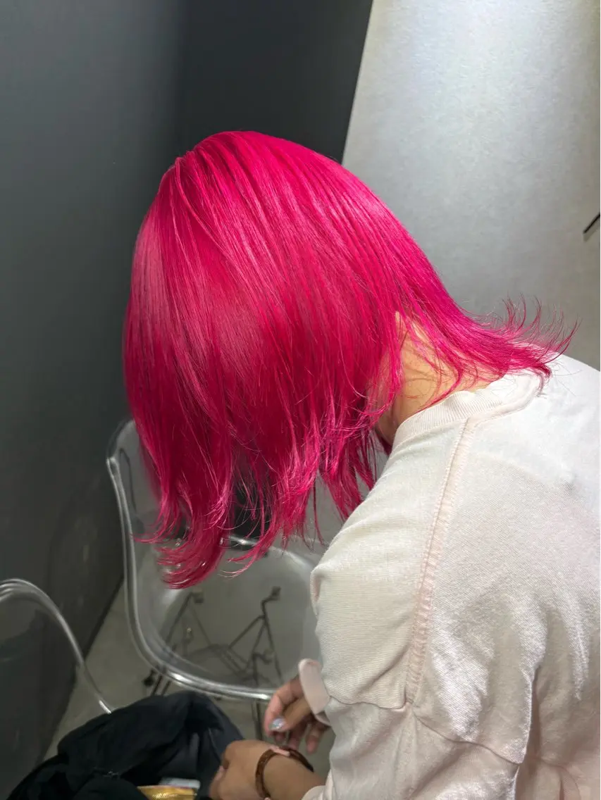 ミディアム カラー ブリーチ ケアブリーチ ハイトーンカラー ヘアカラー ★デザインカラー ハイトーン ももか★のヘアスタイル