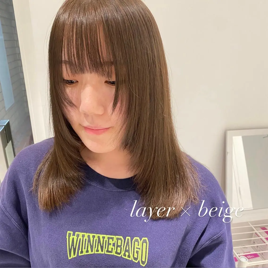 セミロング カラー ブリーチ ブリーチなしカラー レイヤーカット シャギー 【MARCIE】 miyabiのヘアスタイル