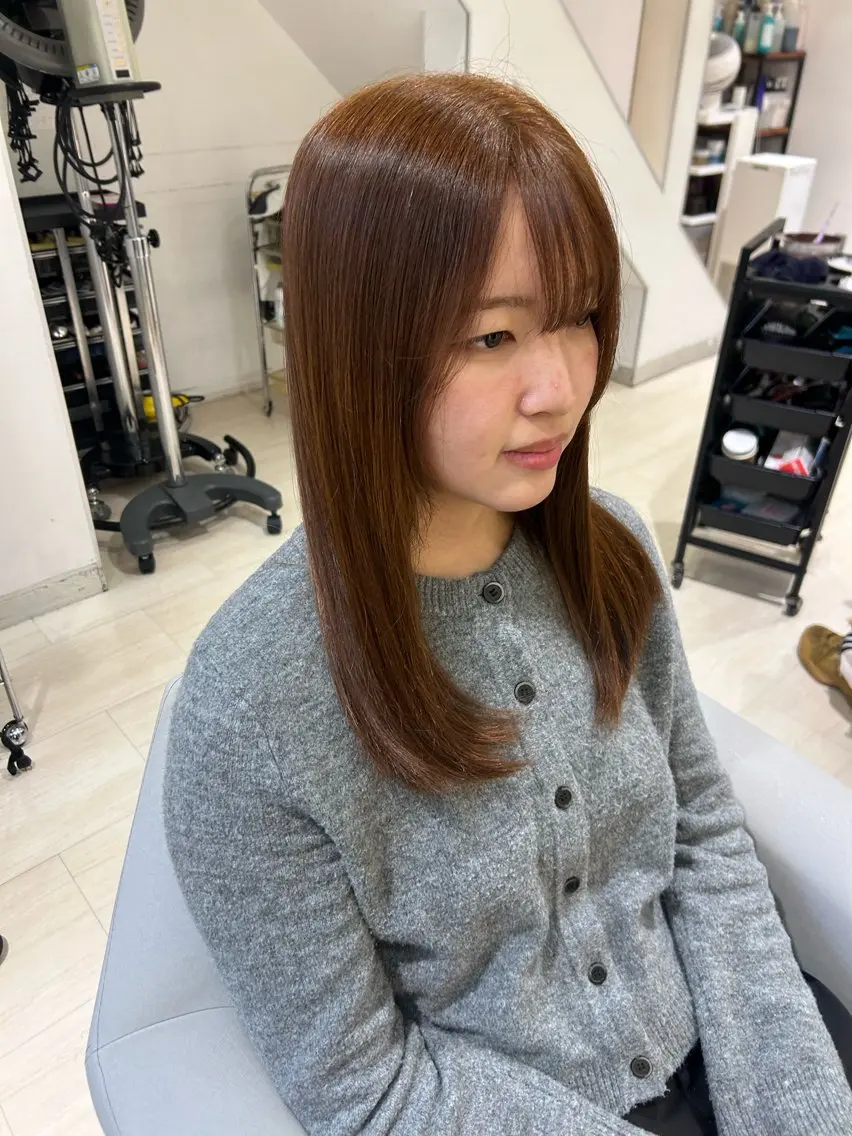 セミロング ヘアカラー 堀 日次のヘアスタイル