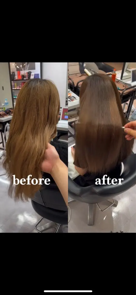 ロング カット ヘアカラー 縮毛矯正 トリートメント 髪質改善✨️レイヤー クボタリョウのヘアスタイル