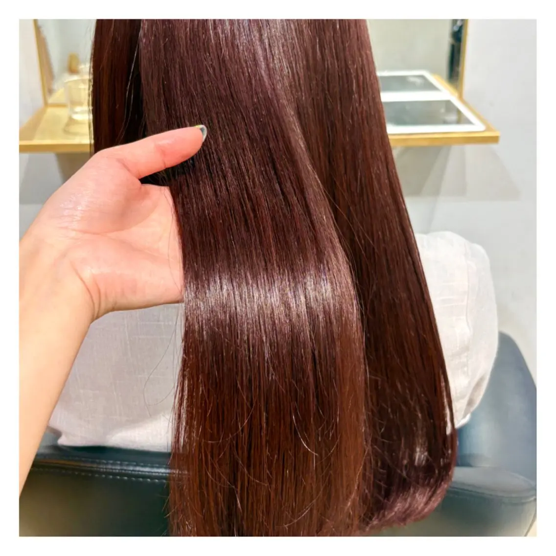ロング カラー ブラウンカラー レッドカラー レッドブラウン 縮毛矯正特別価格 /表参道/ことりのヘアスタイル