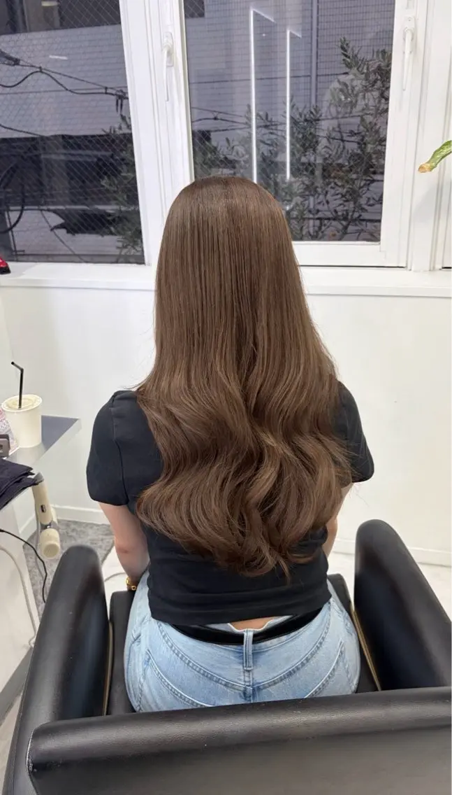 ロング カット ヘアカラー トリートメント ioe 心斎橋のヘアスタイル