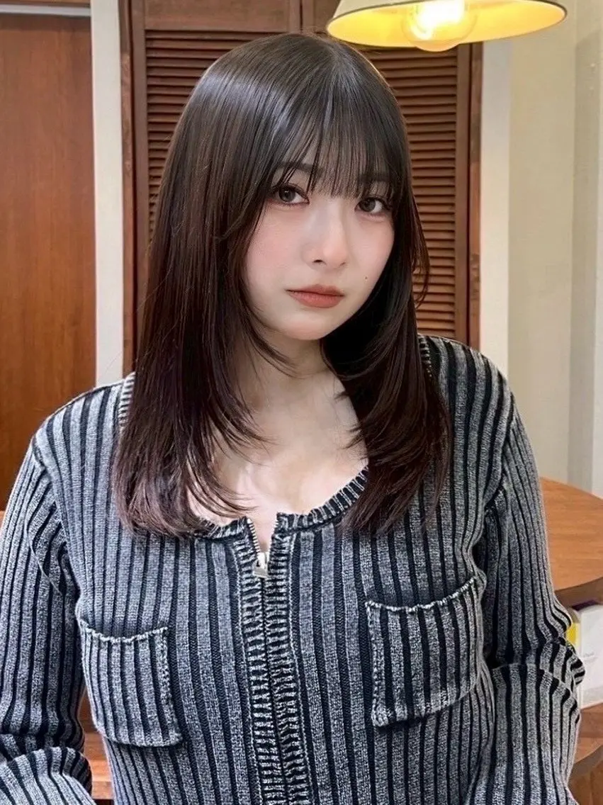ミディアム カラー ヘアカラー 🎀ブリーチなしカラ ー🎀韓国ヘアのヘアスタイル