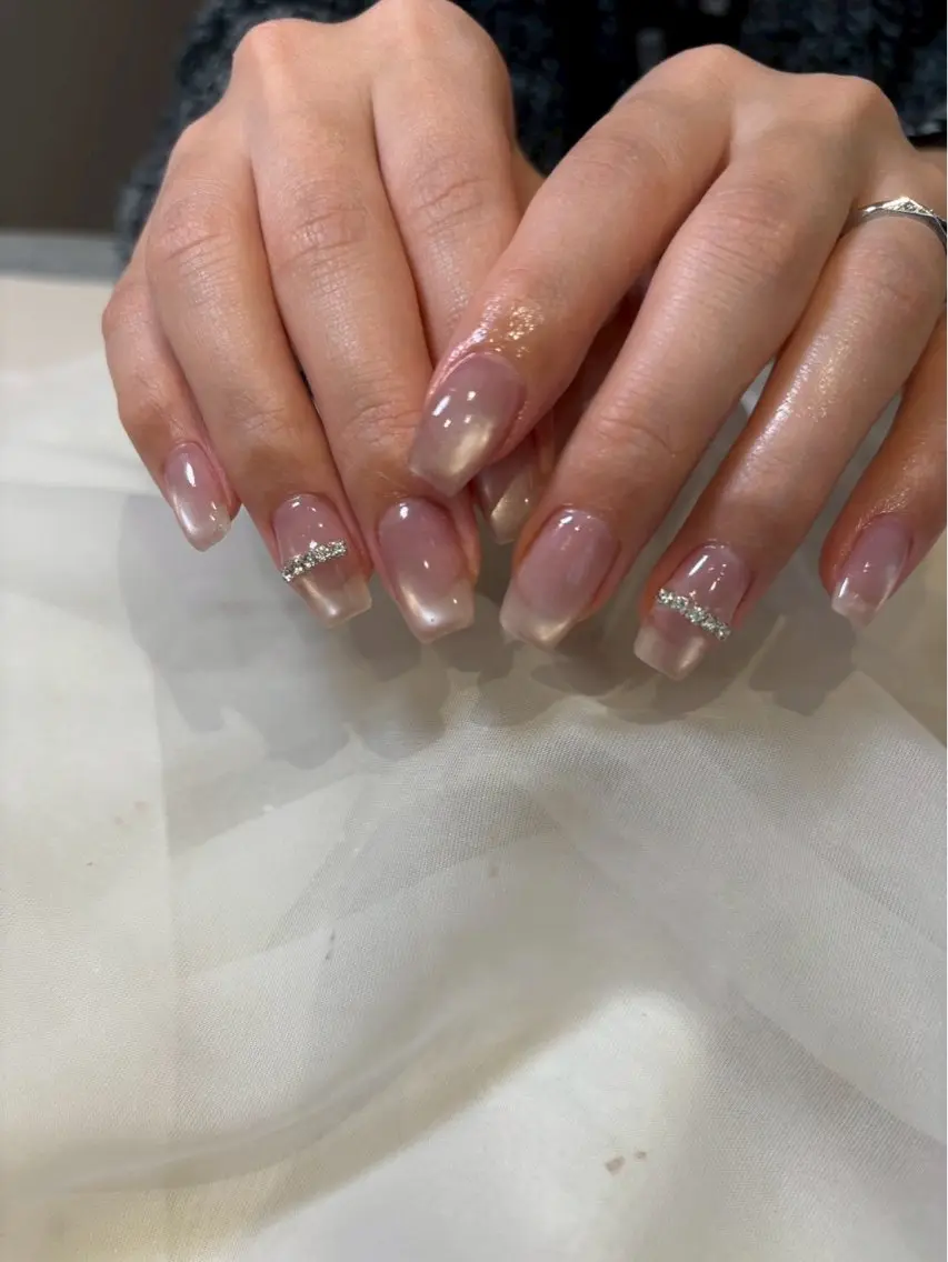 ネイル マグネットネイル ニュアンスネイル オフィスネイル ハンドネイル Nail Salon Luanaのネイルデザイン