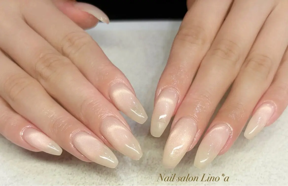 ネイル マグネットネイル オフィスネイル ワンカラーネイル ハンドネイル Nail salon Lino*aのネイルデザイン