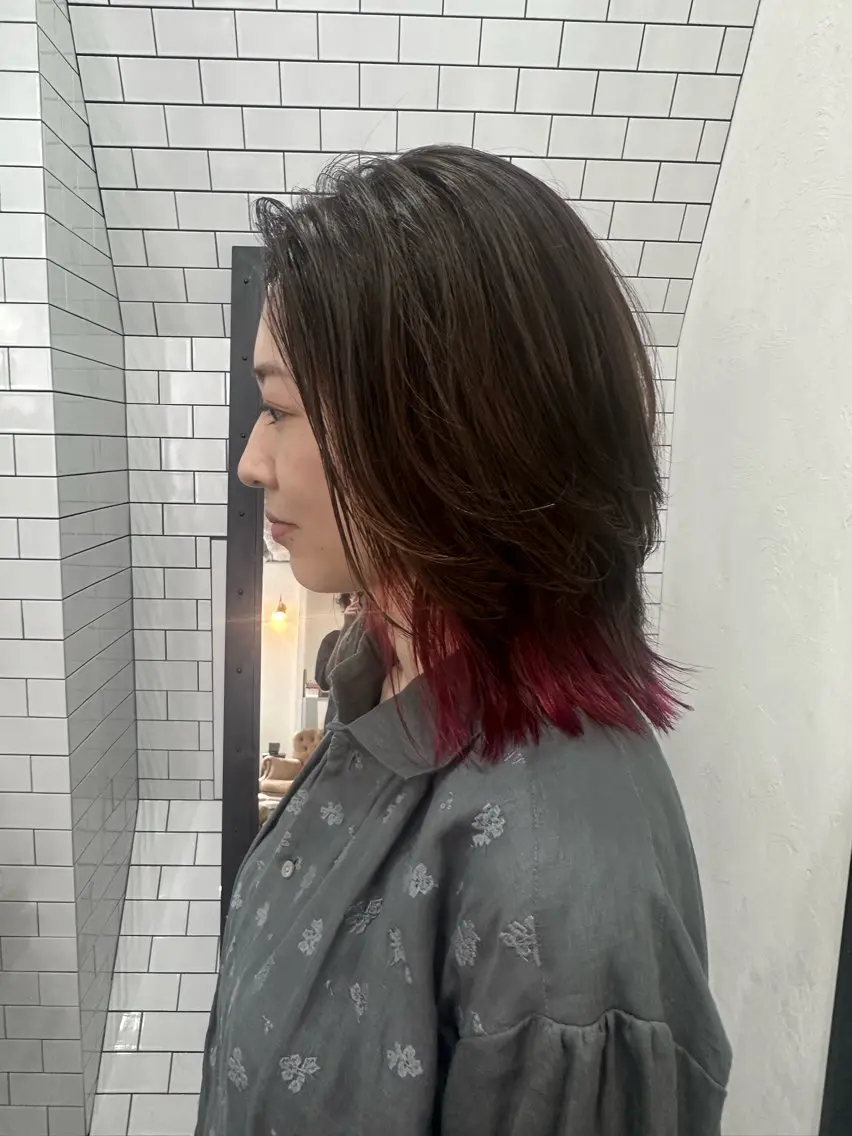 ミディアム カラー カット ヘアカラー トリートメント 妙見 知洋のヘアスタイル