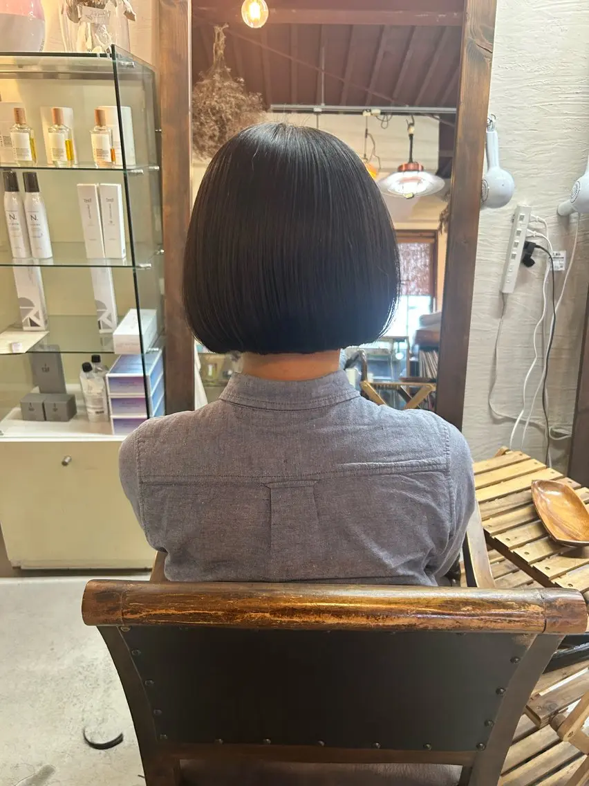 ショート 切りっぱなしボブ ボブ minami 🐣のヘアスタイル