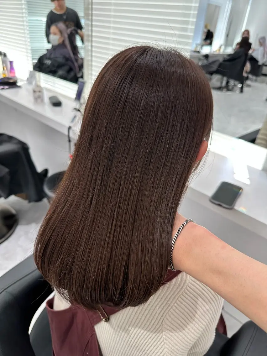 ミディアム カラー ヘアカラー トリートメント ♡上品韓国髪♡ブラ ウン/SAYATOのヘアスタイル