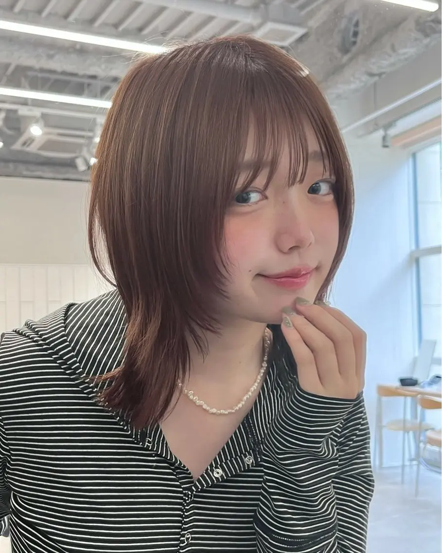 ミディアム カラー ヘアカラー 透明感カラー / 縮毛矯正 首藤大翔のヘアスタイル