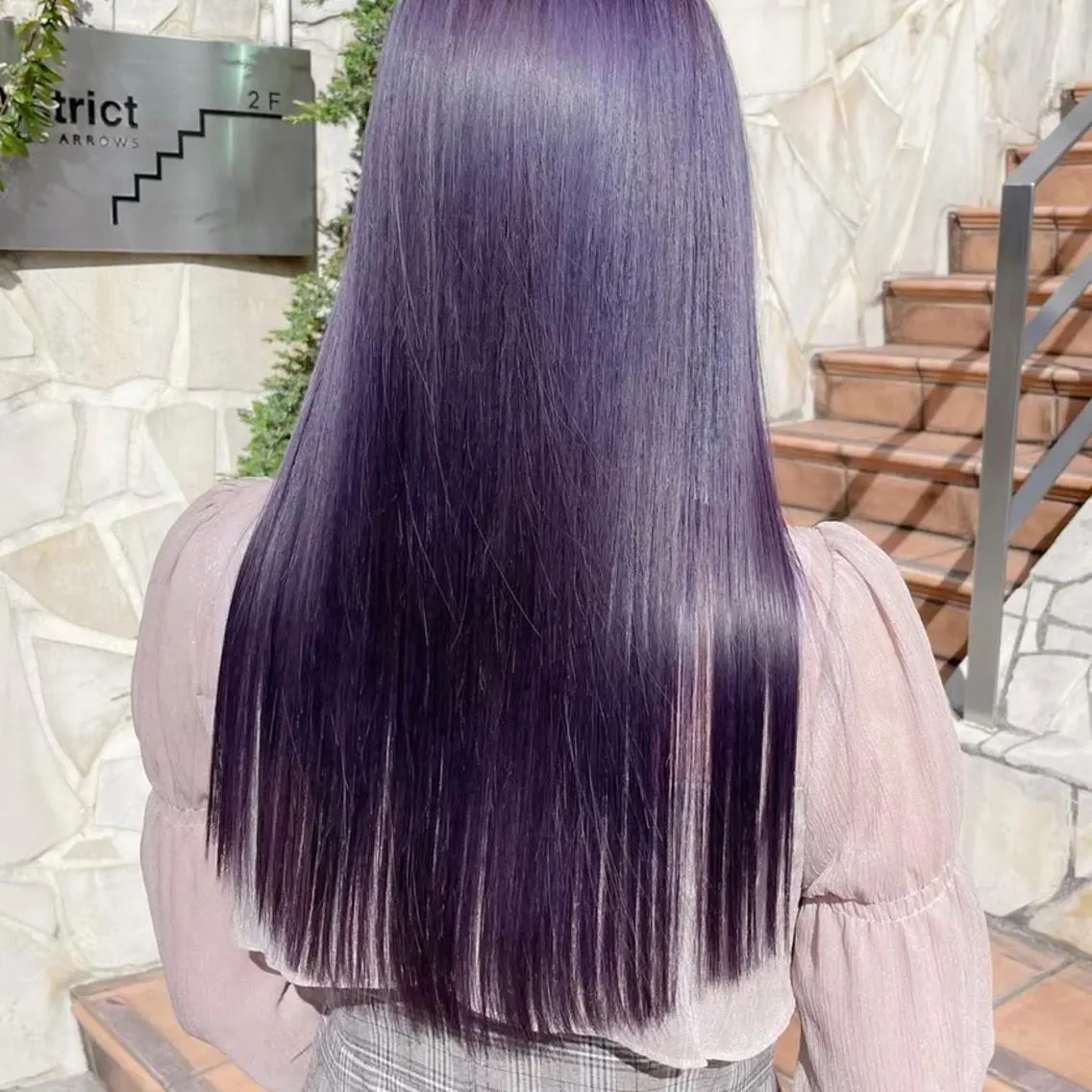 ロング カラー 縮毛矯正 MOMO艶髪 🩵モテカラーのヘアスタイル