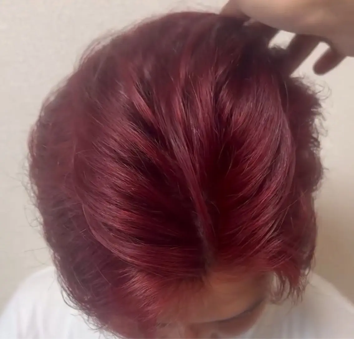 ショート カラー ブリーチ ブリーチなしカラー レッドカラー ヘアカラー 艶髪/透明感カラー/ ruiruiのヘアスタイル