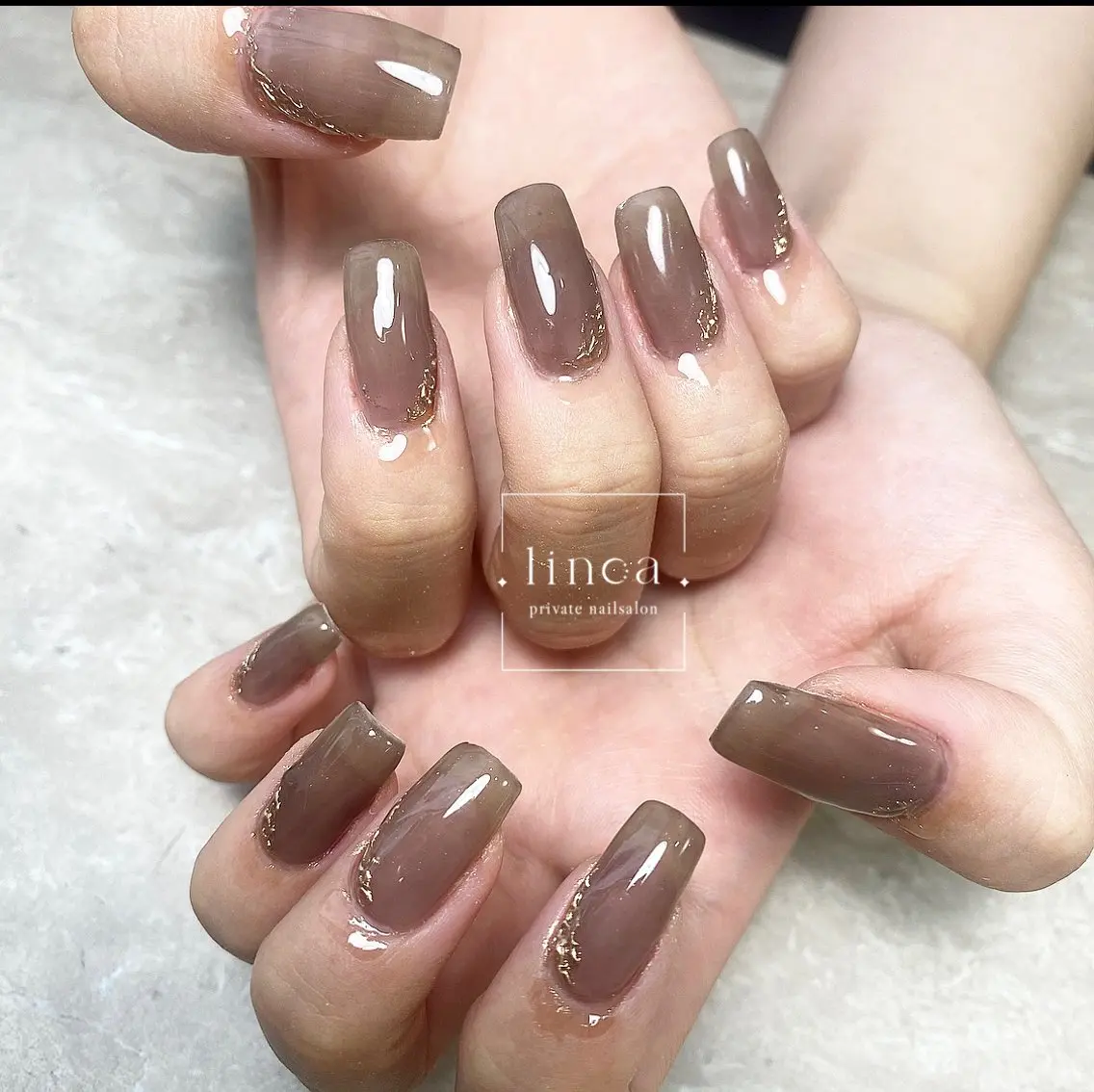 ネイル アニマル柄 ニュアンスネイル シンプルネイル linoa nailのネイルデザイン