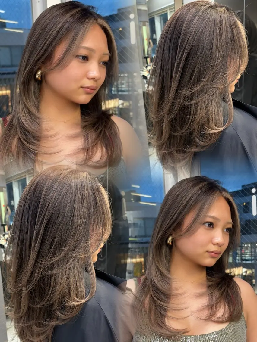 ロング 🫧バレイヤージュ/ ハイライト/ミズキのヘアスタイル