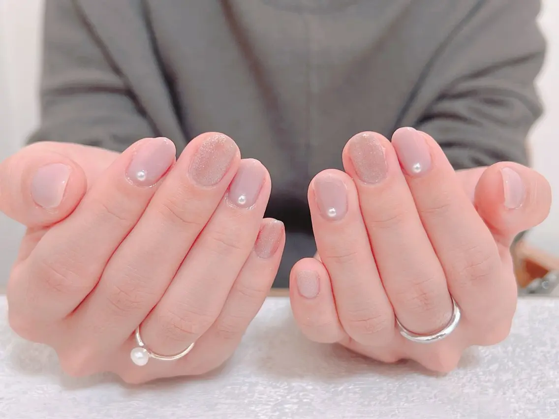 ネイル オーロラネイル フットネイル フレンチネイル ジェルネイル 韓国ネイル mogunail &blowのネイルデザイン