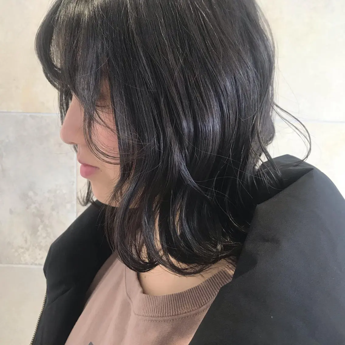 ミディアム 顔周りカット カット トリートメント 田中 あかねのヘアスタイル