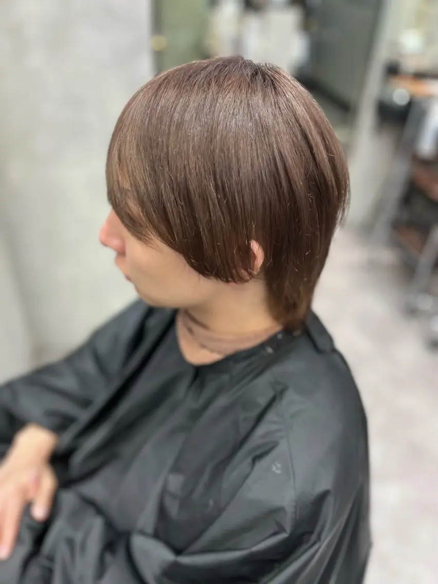 ショート ボブカット艶髪 矯正濱川響太のヘアスタイル