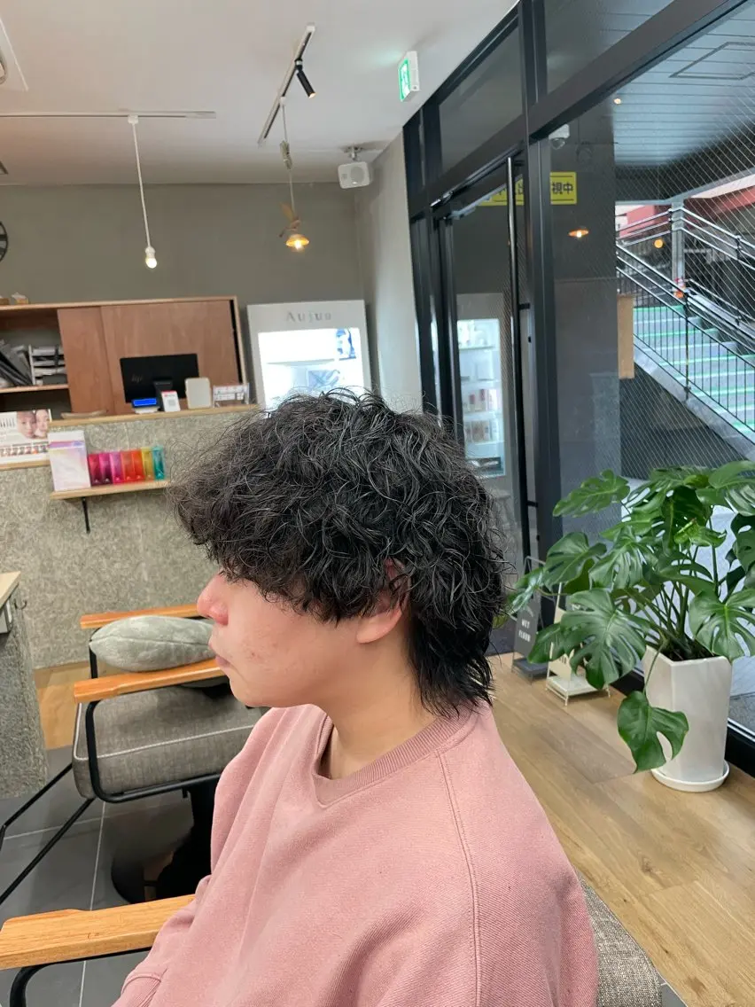 メンズ メンズパーマ メンズウルフカット ウルフカット 天神大名/パーマ特化 /ケントのヘアスタイル