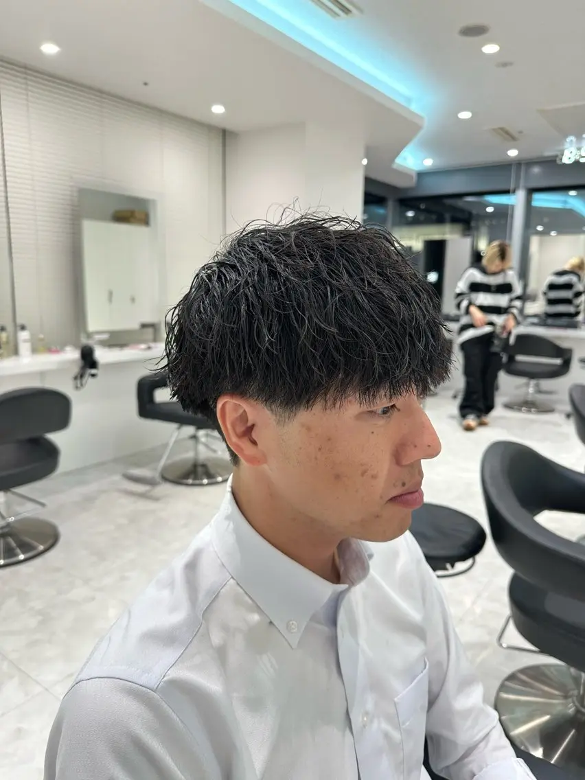 ショート パーマ メンズ カット パーマ 🐺韓国風メンズ特化 あさひ🐺のヘアスタイル