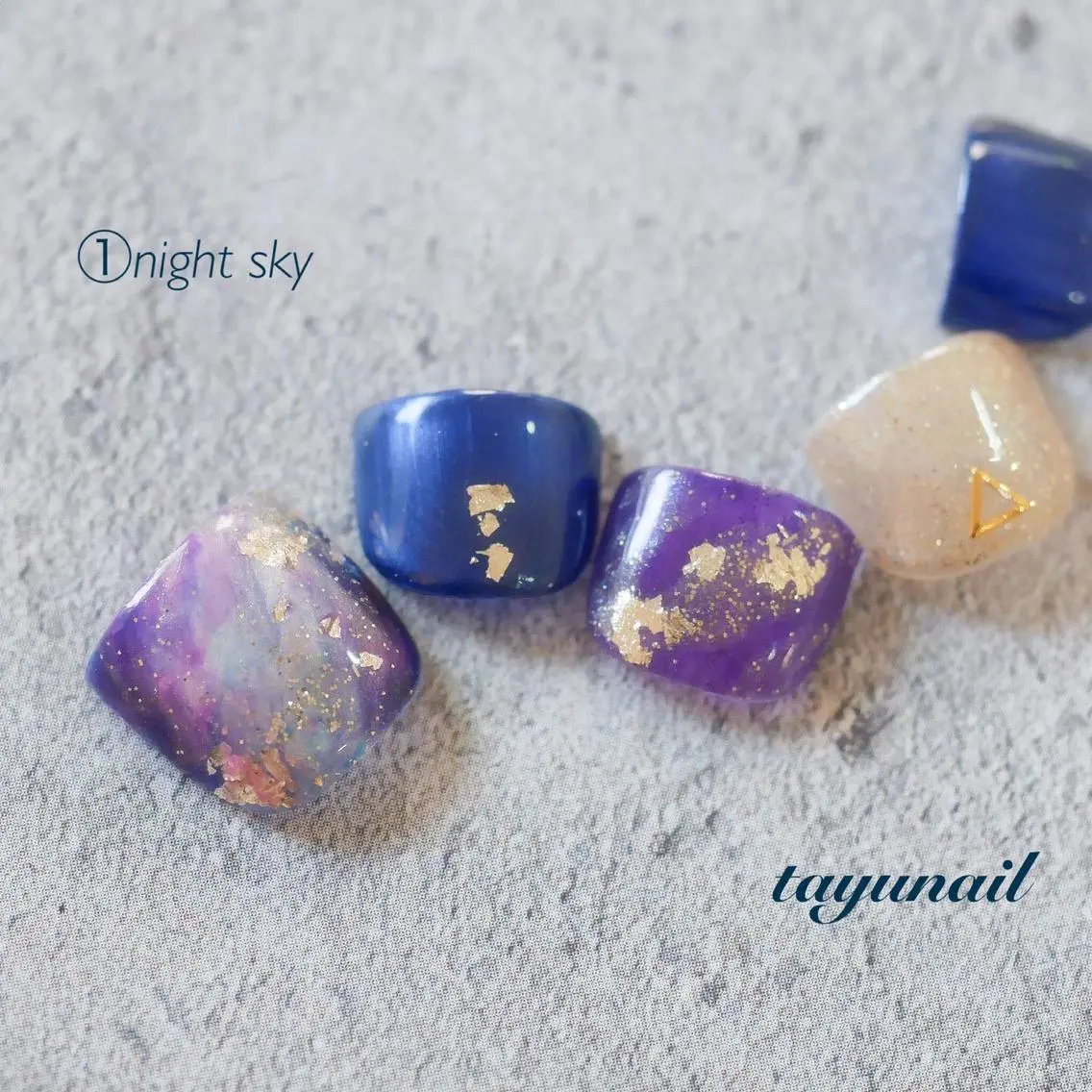 ネイル アートネイル ブルー フットネイル ジェルネイル パラジェル フットネイル ネイルサロン 【たゆnail】のネイルデザイン