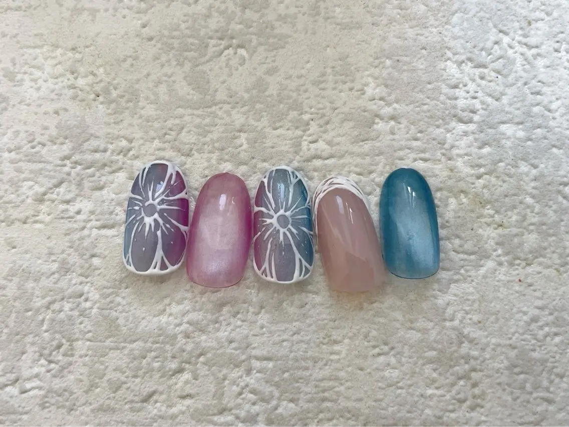 ネイル ジェルネイル メンズネイル パラジェル 夏ネイル ワンホンネイル kikinail 溝の口のネイルデザイン