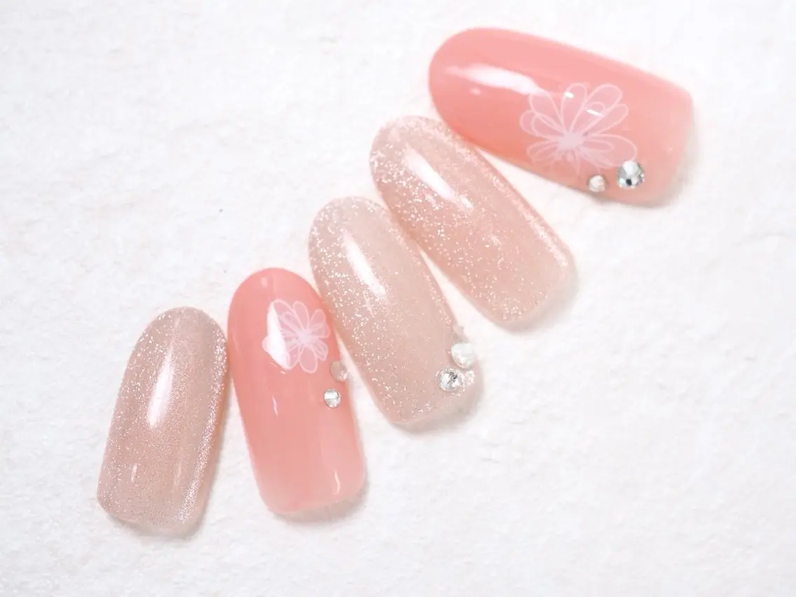 ネイル ピンク ハンドネイル CHIC nail /目黒/パラジェルのネイルデザイン