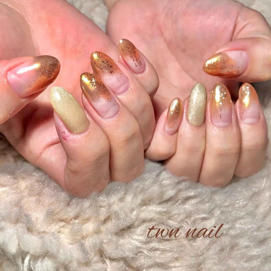 ネイル アートネイル フットネイル ハート マグネットネイル ニュアンスネイル two nailのネイルデザイン
