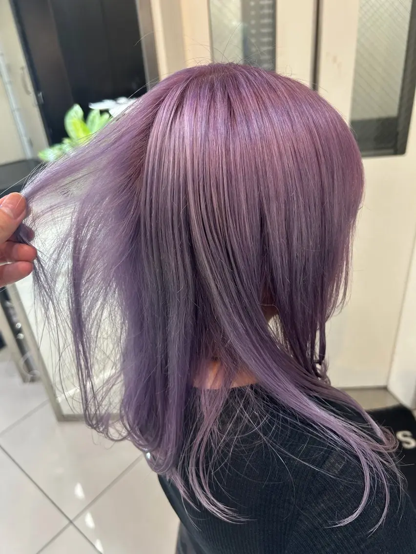 ミディアム ヘアカラー ハイトーン/ダメージ レス/ソウイチロウのヘアスタイル