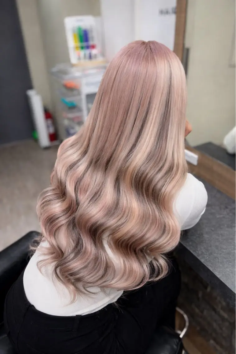 ロング カラー ブリーチ 透明感カラー デザインカラー ハイトーンカラー ピンクカラー カット ヘアカラー エクステ 横浜/エクステ特化× 艶カラー/あいかのヘアスタイル