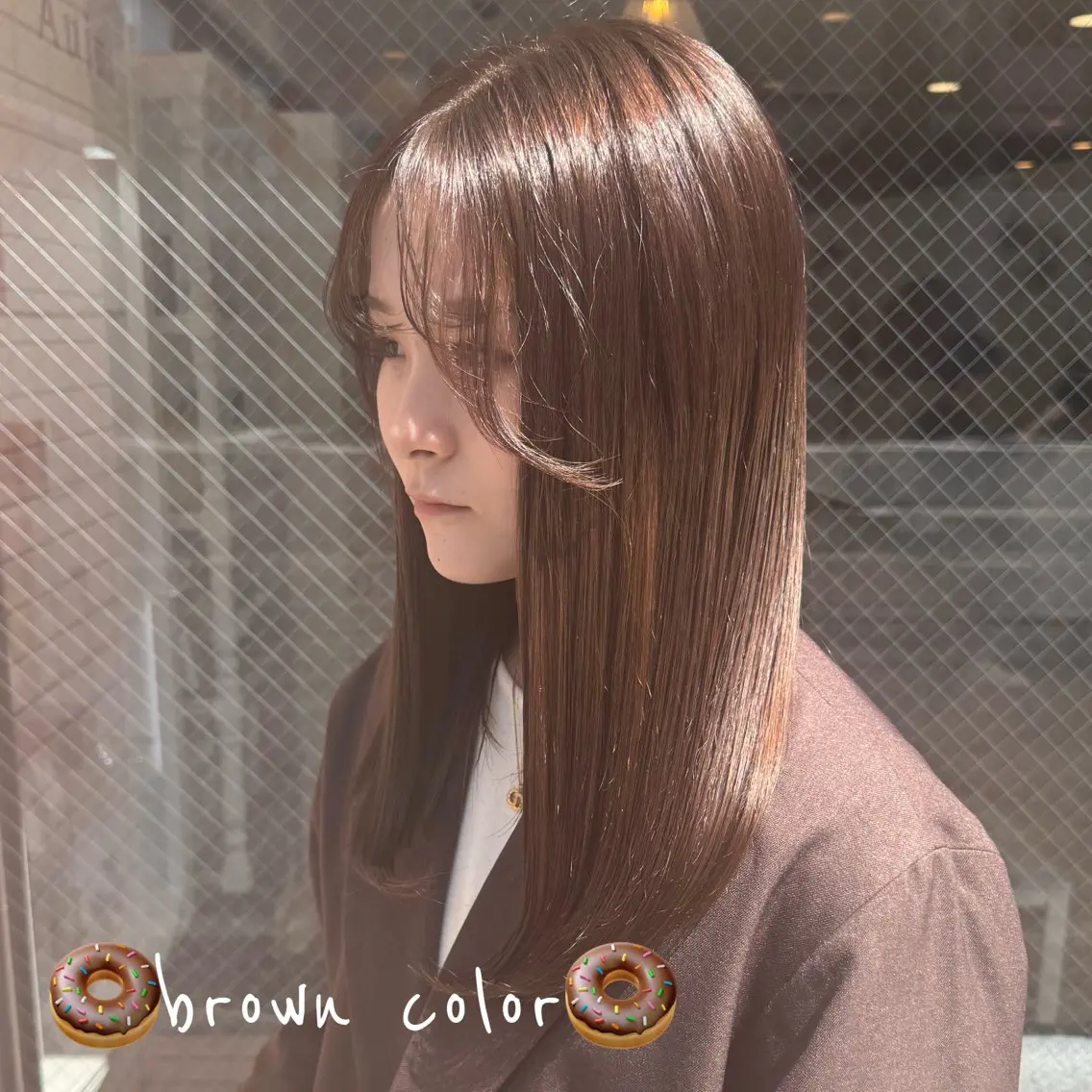 カラー ブラウンカラー 透明感カラー ★韓国トレンドカット ★むなかたももかのヘアスタイル